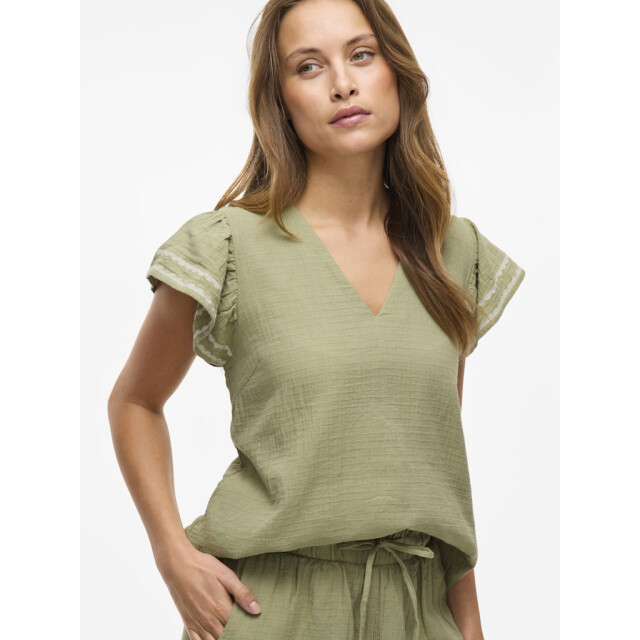 Vila vitovan v-neck top 14104844 sage 06010.369.0132 large