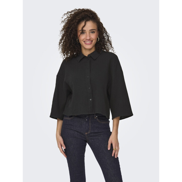 Jacqueline de Yong theis life 3/4 crop shirt wvn no 15307159 phantom 06613.980.0053 large