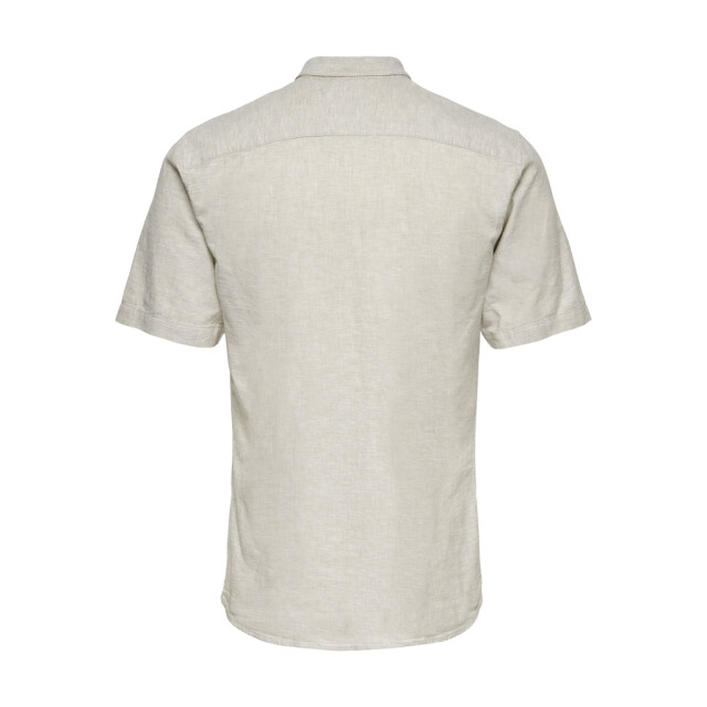 Only & Sons onscaiden ss solid linen shirt 22009885 chinchilla 05632.849.0006 large