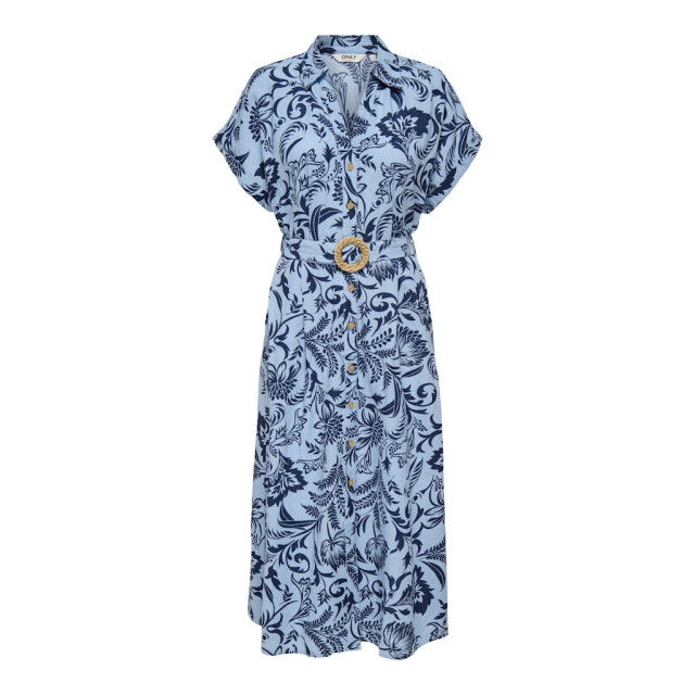 Only onljakiri linen ss midi shirt dress 15357784 cerulean 06311.369.0002 large