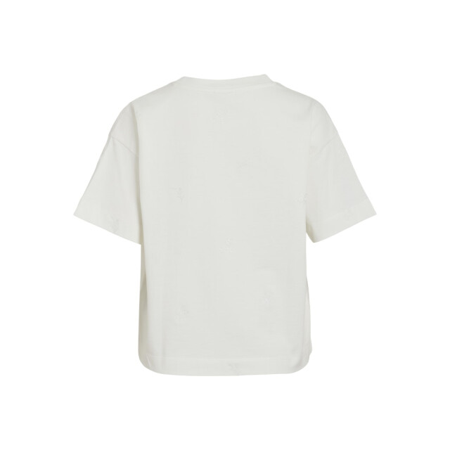 Vila vimonie flower emb s/s o-neck 14106761 white flowers 06011.112.0192 large