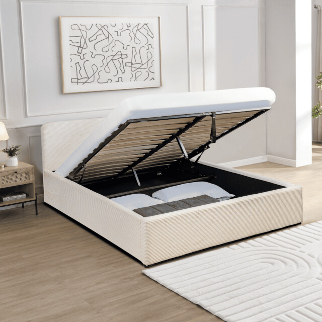CaliCosy Opbergbed 160x200 cm met hoofdbord bekleed met livy 3178006 large
