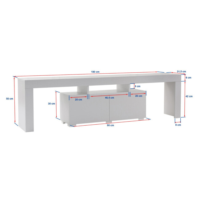 CaliCosy Tv-meubel met 2 klepdeuren l180 cm enclave 3178012 large