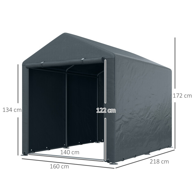 4goodz Kunststof tuinschuur met grote deur, roestvrij metalen frame, 218x160x172 3178030 large