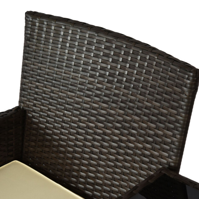 4goodz Outsunny polyrattan 2-zits wicker tuinbank met tafel - 3177957 large