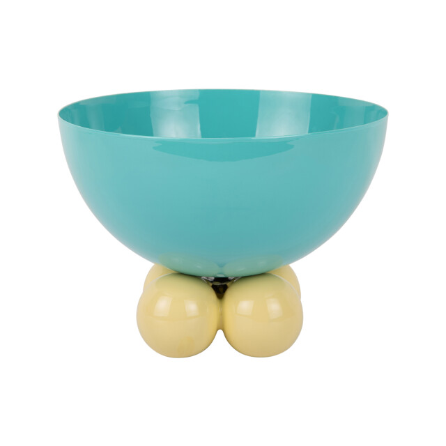 Present Time schaal double funky large turquoise blue & soft yellow 3062323 large