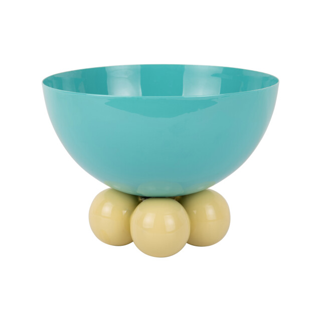 Present Time schaal double funky large turquoise blue & soft yellow 3062323 large