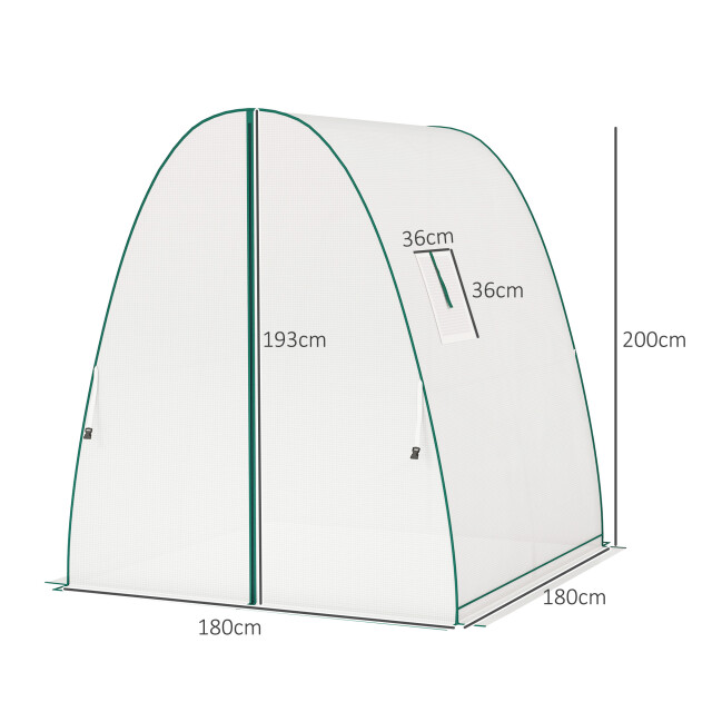 4goodz Outsunny boogvormige kas met 2 roldeuren, netvensters 1,8x1,8x2 m - 3178035 large