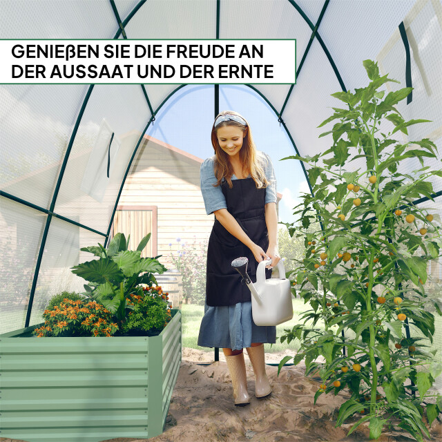4goodz Outsunny boogvormige kas met 2 roldeuren, netvensters 1,8x1,8x2 m - 3178035 large