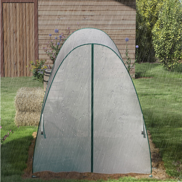 4goodz Outsunny boogvormige kas met 2 roldeuren, netvensters 1,8x1,8x2 m - 3178035 large