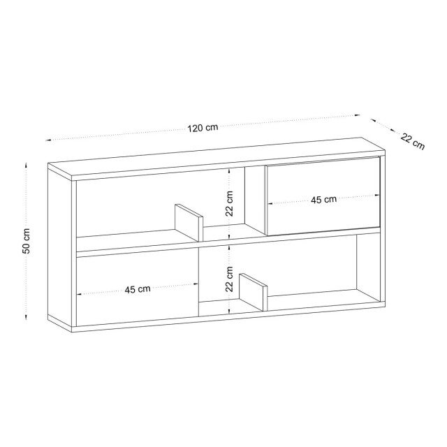 CaliCosy Hangende console wit met 2 vakken en 2 deuren l120 cm forkis 3178013 large
