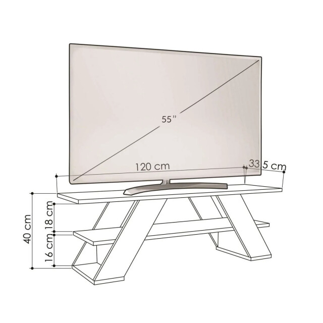 CaliCosy Tv-meubel 3 planken l120 cm farfalla 3178014 large