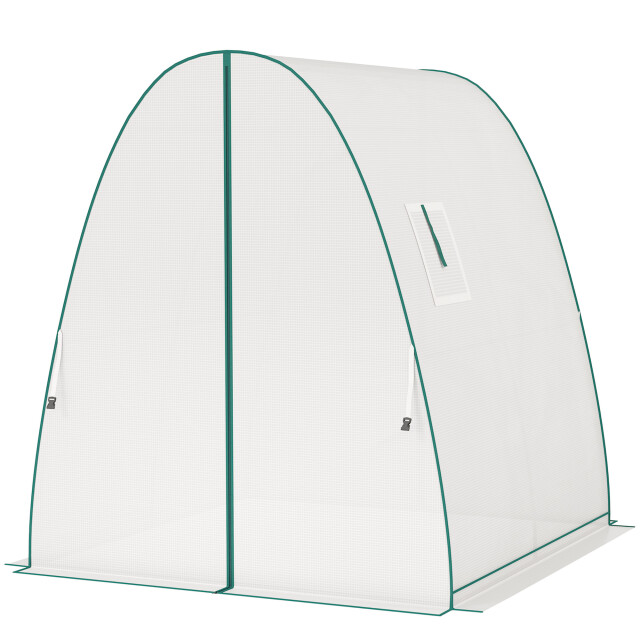 4goodz Outsunny boogvormige kas met 2 roldeuren, netvensters 1,8x1,8x2 m - 3178035 large