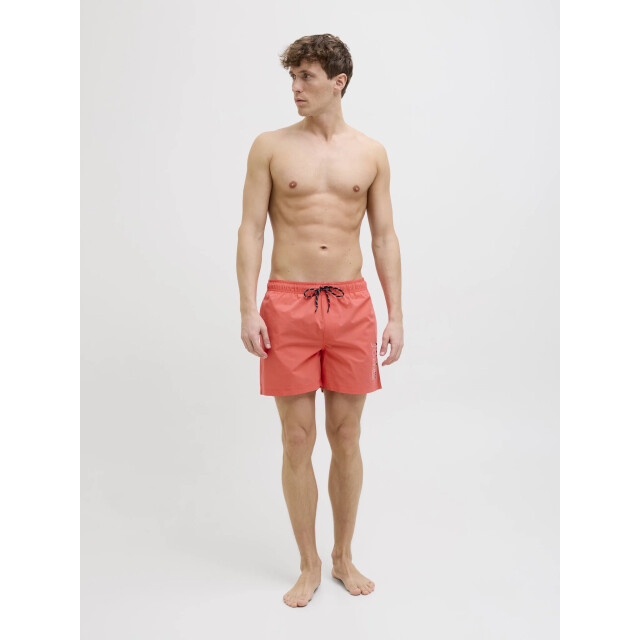 Jack & Jones Heren zwemshort jpstmaui double logo effen hot coral 12272799-Hot Coral large