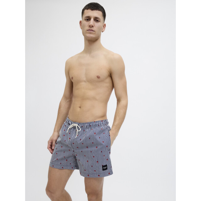 Jack & Jones Heren zwemshort jpstmaui jjswim gestreept kreeft 12272933-Navy Blazer large