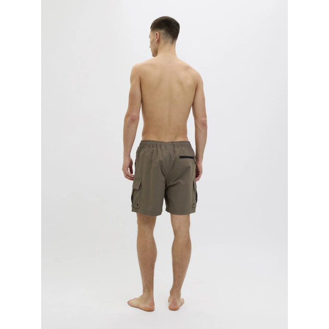 Jack & Jones Heren zwemshort jpstnaxos cargo effen donker 12272989-Major Brown large