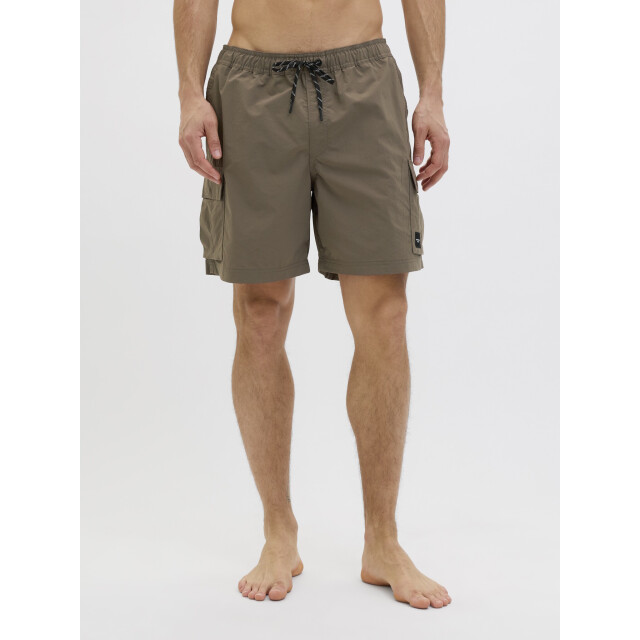 Jack & Jones Heren zwemshort jpstnaxos cargo effen donker 12272989-Major Brown large