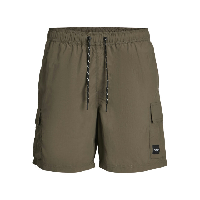 Jack & Jones Heren zwemshort jpstnaxos cargo effen donker 12272989-Major Brown large