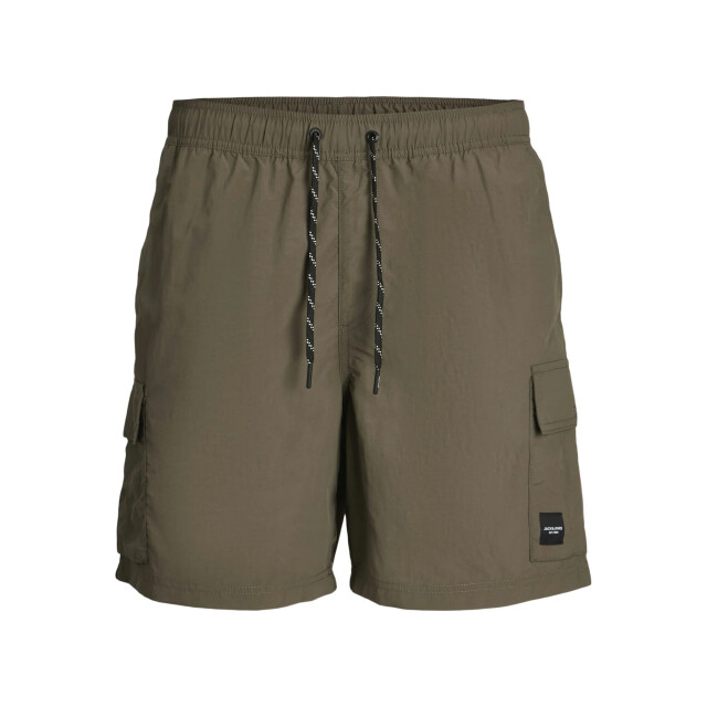 Jack & Jones Heren zwemshort jpstnaxos cargo effen donker 12272989-Major Brown large