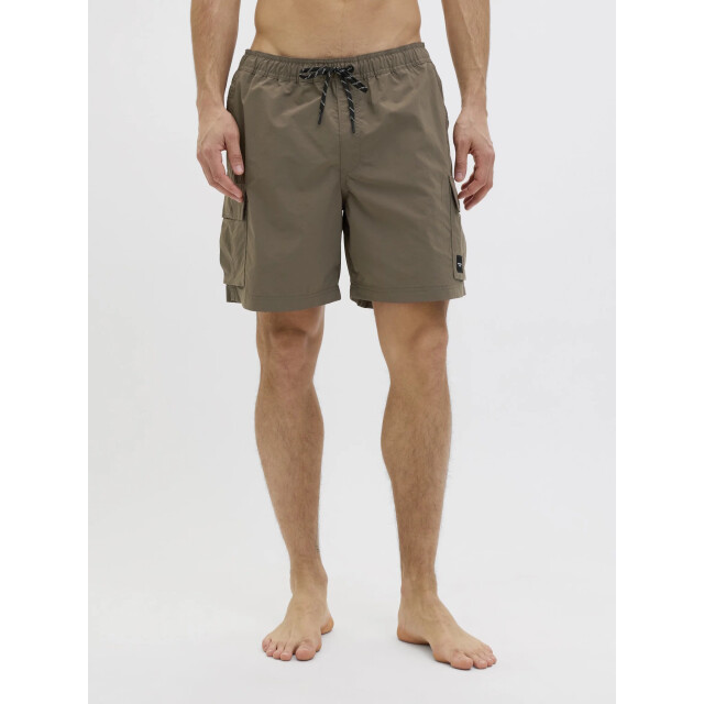 Jack & Jones Heren zwemshort jpstnaxos cargo effen donker 12272989-Major Brown large
