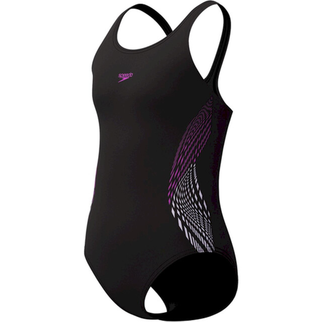 Speedo eco placem muscleb bla/pin wedstrijd badpak meisjes zwart-roze 069129_997-164 large