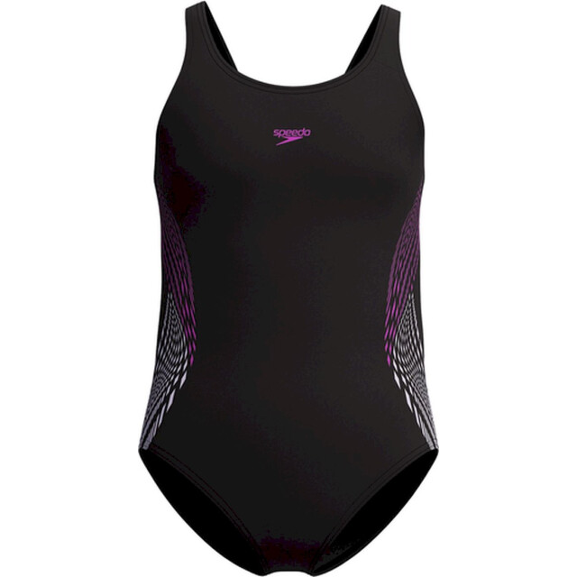 Speedo eco placem muscleb bla/pin wedstrijd badpak meisjes zwart-roze 069129_997-164 large