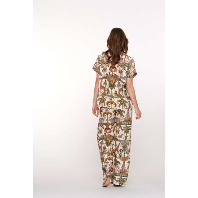 Geisha pants animal jungle 51355-70 10 off-white/green 06541.112.0009 large