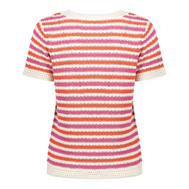 Geisha top knitted short sleeves 54301-10 10 off-white/coral 06011.112.0166 large