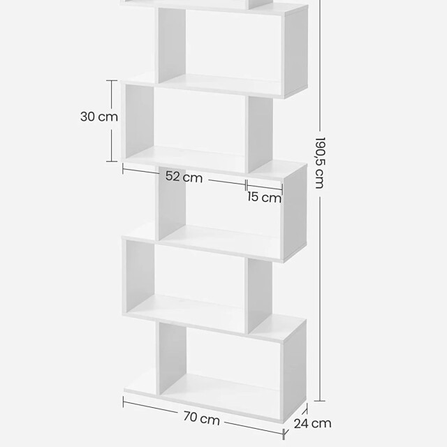 CaliCosy Witte boekenkast met 6 niveaus l70 x h190,5 cm 2931929 large