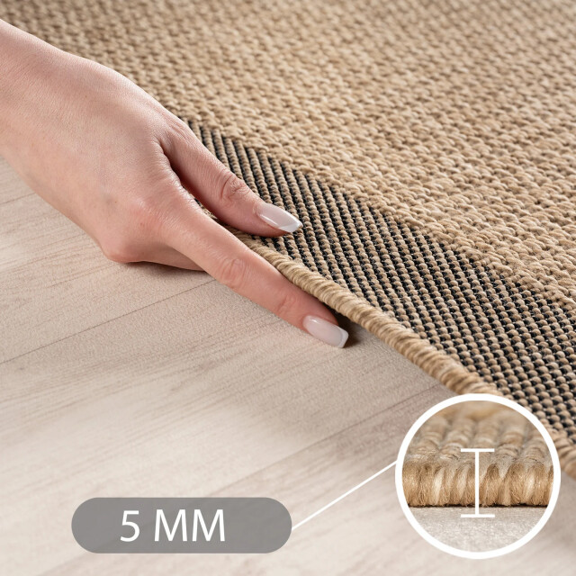 Muratap Timber solid buitenkleed – indoor & outdoor, jute-look vloerkleed, 3178478 large