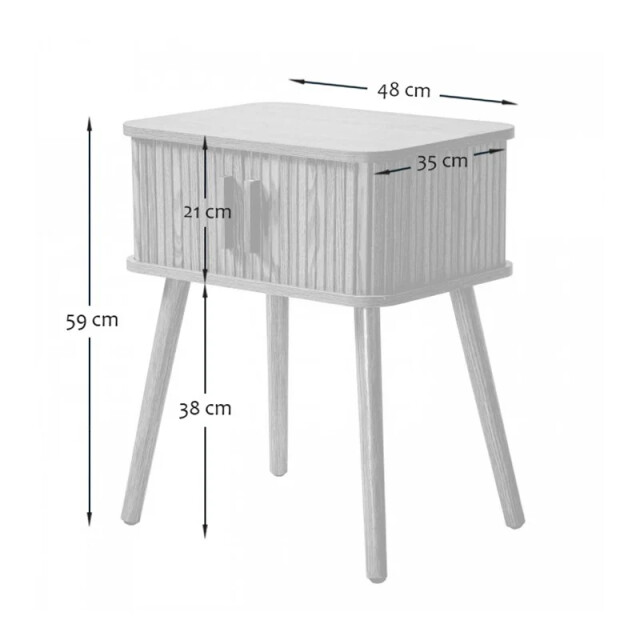 CaliCosy Nachtkastje vintage met 2 schuifdeuren h58cm ernest 2929543 large