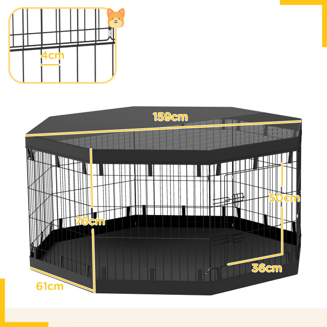 4goodz Pawhut puppyren, 76 cm hoog/ong. 2,5 m², 8 panelen, bodemzeil, 3178031 large