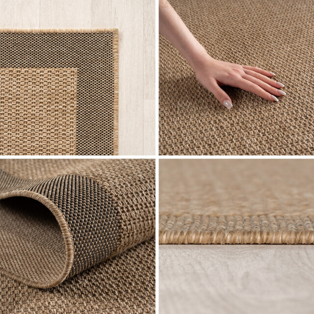 Muratap Timber solid buitenkleed – indoor & outdoor, jute-look vloerkleed, 3178478 large