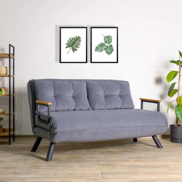 CaliCosy Slaapbank voor 2 personen in stof met metalen poten l133 cm sando 3178533 large