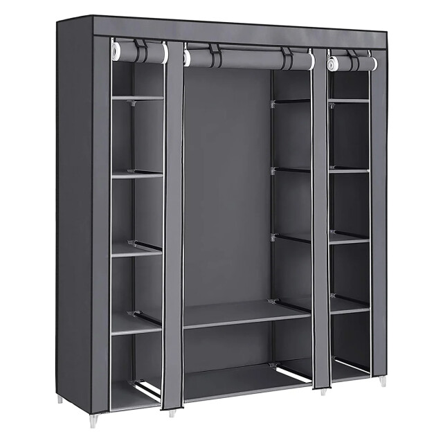 CaliCosy Opvouwbare stoffen kledingkast met stang en planken l140 cm 2931730 large