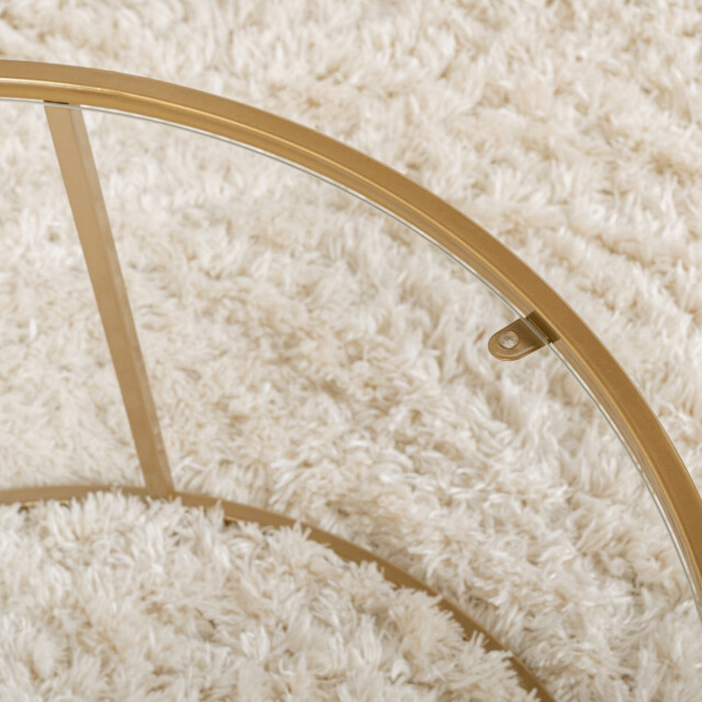 CaliCosy Ronde salontafel met glazen blad d80 cm aurum 3178378 large