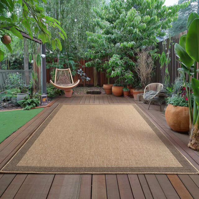 Muratap Timber solid buitenkleed – indoor & outdoor, jute-look vloerkleed, 3178478 large