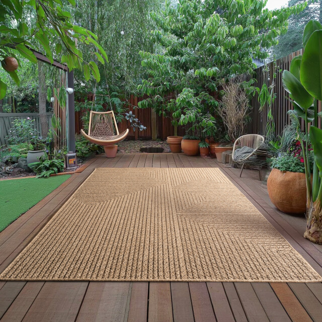 Muratap Timber style buitenkleed – indoor & outdoor, jute-look vloerkleed, 3178465 large