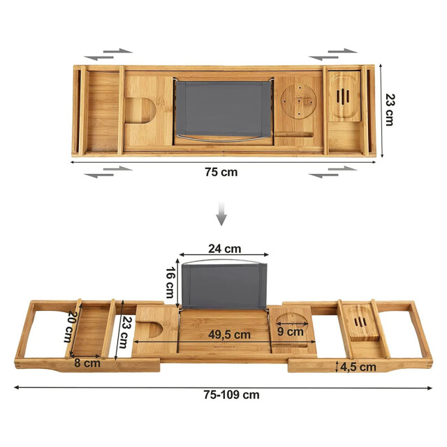 CaliCosy Uittrekbare bamboe badbrug l75/109 cm 2929381 large
