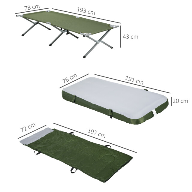 4goodz Outsunny veldbed 5-delige set, inclusief draagtas, 193x86x63 cm - 3178570 large