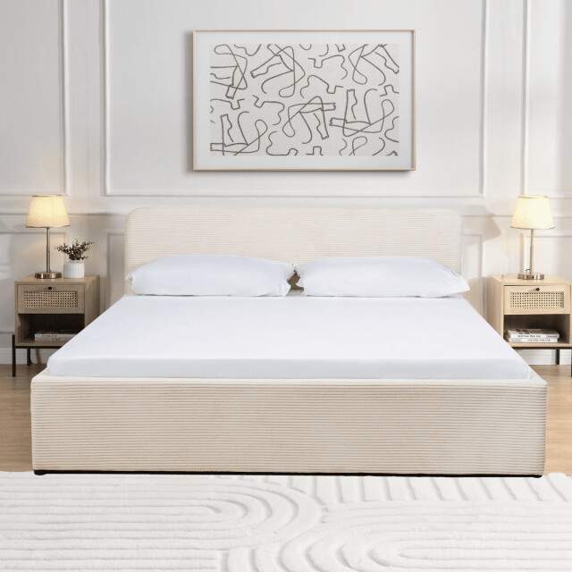 CaliCosy Opbergbed 160x200 cm met hoofdbord bekleed met livy 3178006 large
