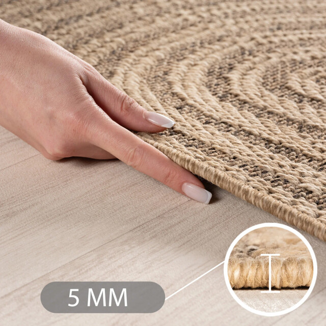 Muratap Timber buitenkleed – japandi, indoor & outdoor, jute-look vloerkleed, 3178484 large