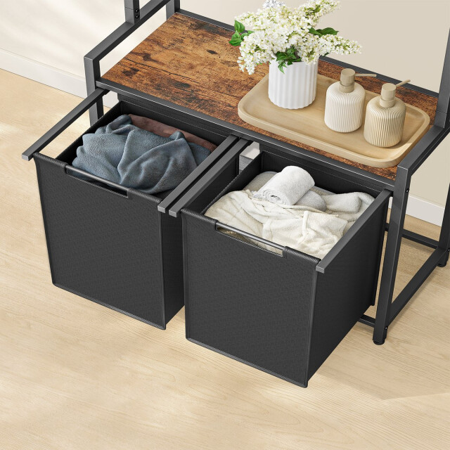 CaliCosy Opbergmeubel voor badkamer met geïntegreerde wasmand h175 cm 2929523 large