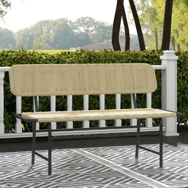 4goodz Outdoor bank voor 2 personen polyrattan met metalen frame 3178568 large