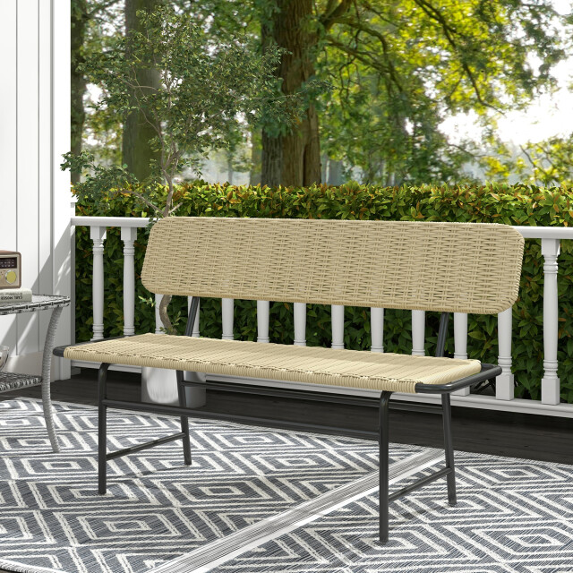 4goodz Outdoor bank voor 2 personen polyrattan met metalen frame 3178568 large