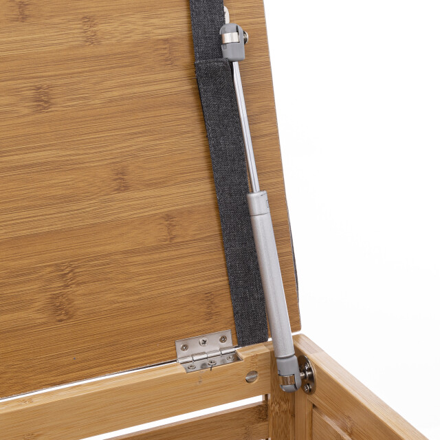 5Five Wasmand met kruk bamboe 35x35x49 cm 35 liter grijs/ 3047733 large