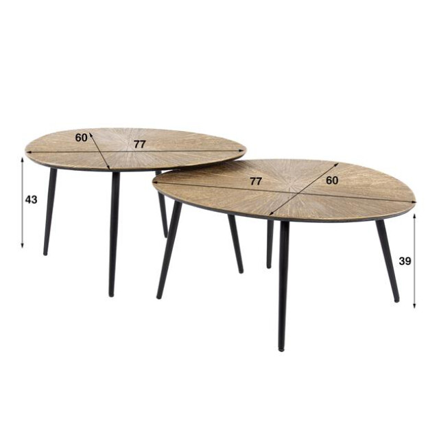 Hoyz salontafel set-2 organisch ray brons/goud metaal 3171147 large