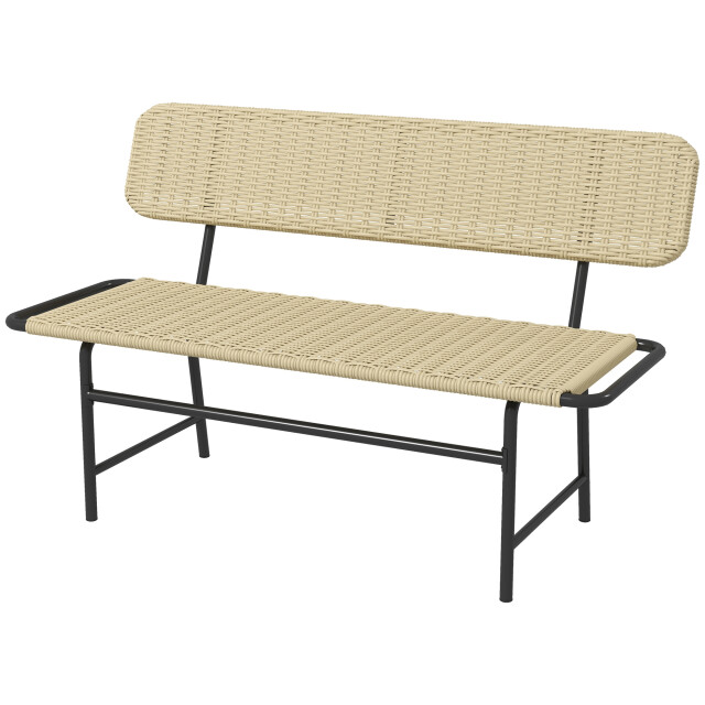 4goodz Outdoor bank voor 2 personen polyrattan met metalen frame 3178568 large