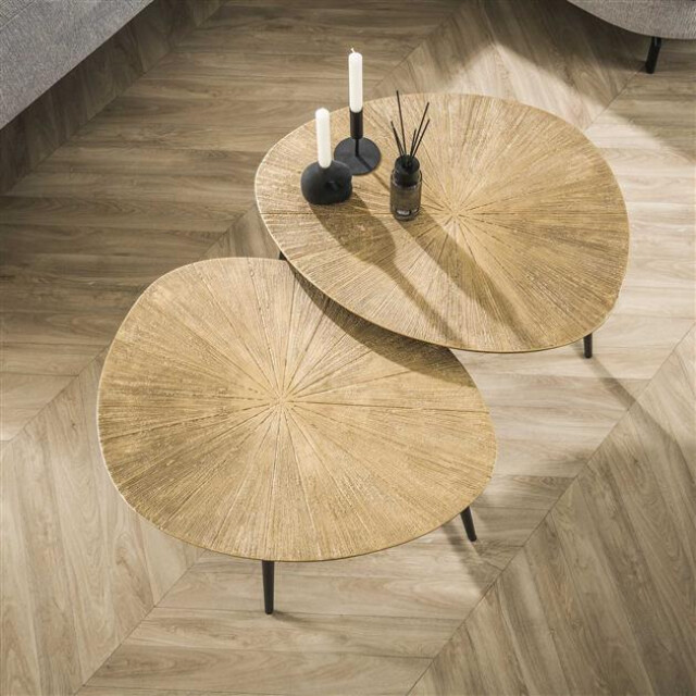 Hoyz salontafel set-2 organisch ray brons/goud metaal 3171147 large