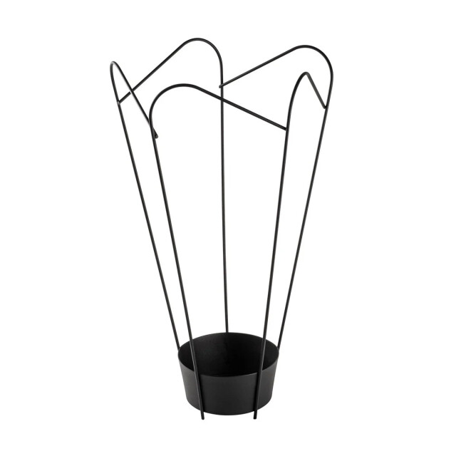 CaliCosy Paraplubak in tulpvorm met opengewerkt patroon van zwart metaal h60 cm 3178346 large